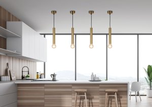 Závesná lampa zlatá kovová 284 mm Dallas Ledea