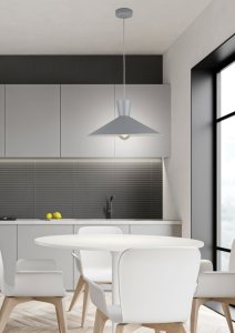 Závesná lampa Elista Ledea zo sivej kovovej ocele