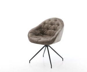 Otočná stolička Gaio-Flex taupe vintage krížová základňa zúžená čierna
