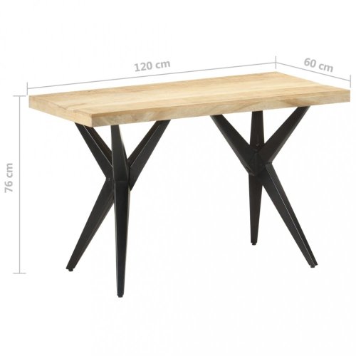 Jedálenský stôl masívne drevo / oceľ Dekorhome - ROZMER: 120x60x76 cm
