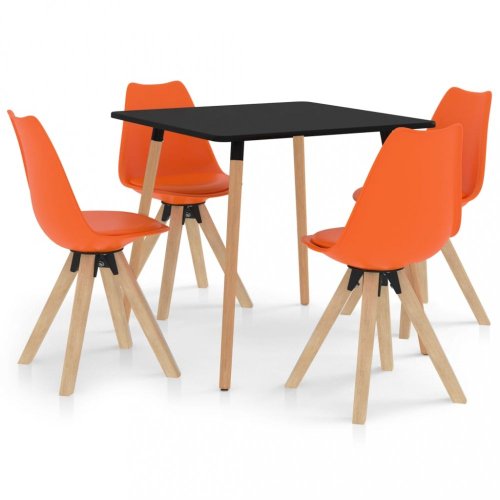 Jídelní set 4+1 buk / umělá kůže / plast Dekorhome