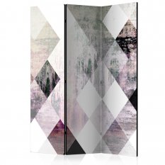 Paraván - Rhombic Chessboard (Pink) [Room Dividers]