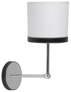 Nástěnná lampa Tida z chromového plátna/kůže