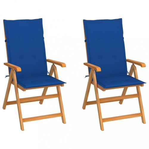 Zahradní židle 2 ks teak / látka Dekorhome