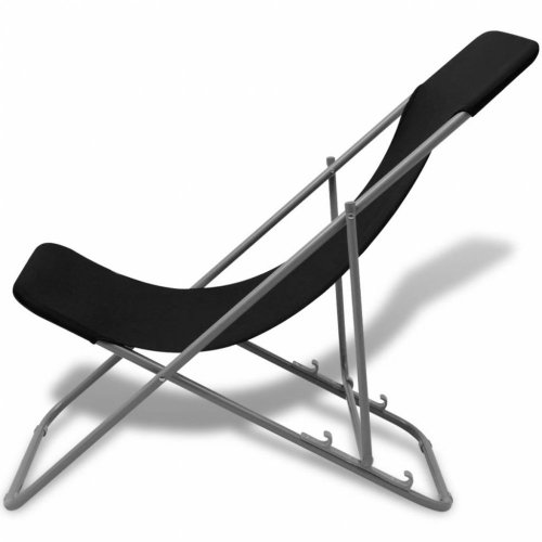 Skládací plážové židle 2 ks černá
