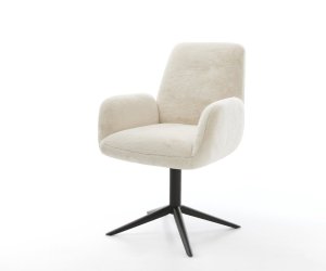 Jedálenská stolička Zoa-Flex plyšový manšester krémovo biela krížová