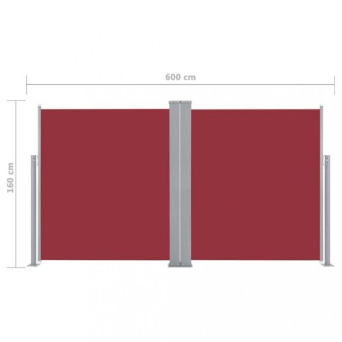 Zatahovací boční markýza 160x600 cm Dekorhome - BAREVNÁ VARIANTA: Červená