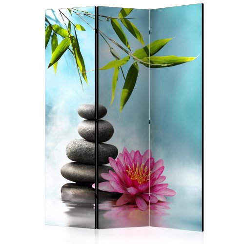 Paraván Water Lily and Zen Stones Dekorhome - ROZMER: 135x172 cm (3-dielny)