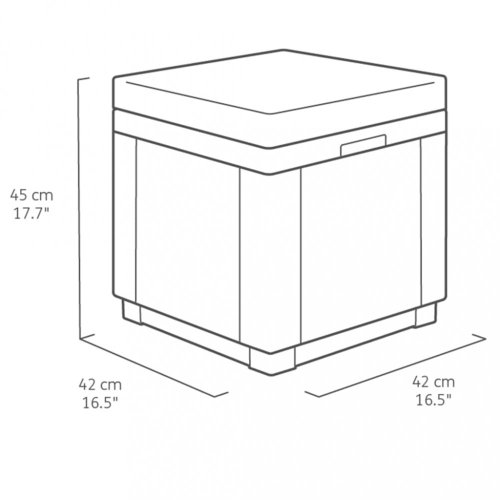 Keter Cube úložný puf s poduškou grafitový
