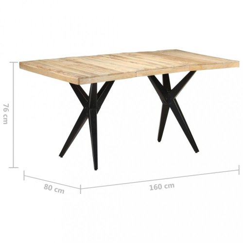 Jedálenský stôl masívne drevo / oceľ Dekorhome - ROZMER: 120x60x76 cm
