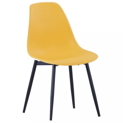 Jídelní židle 6 ks plast / kov Dekorhome - BAREVNÁ VARIANTA: Žlutá