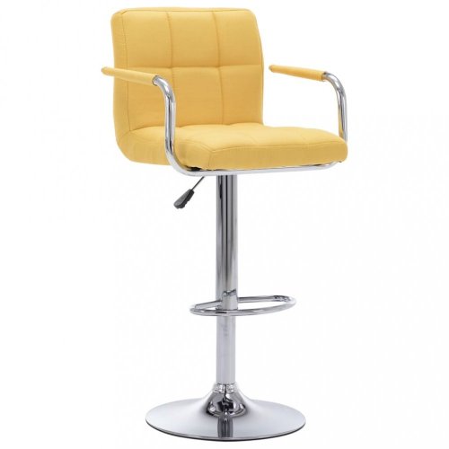 Barová židle látka / chrom Dekorhome - BAREVNÁ VARIANTA: Žlutá