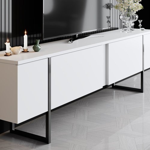 TV stolek Luxe - White, Black