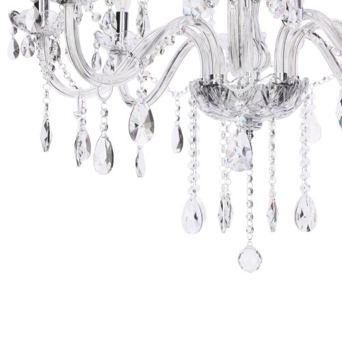 Závěsná lampa Cristallo chrom 12x40W E14 transparentní