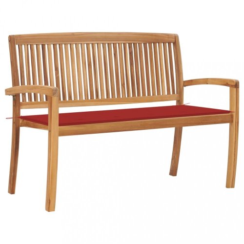 Zahradní lavice teak / látka Dekorhome