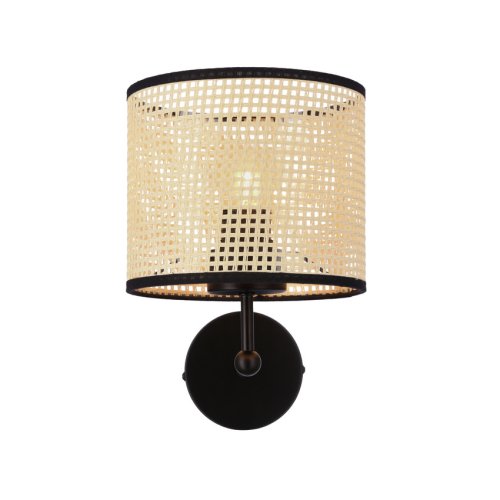 TOPI čierna nástenná lampa 1x40W E27 krémové tienidlo
