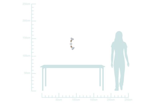 Stropné nástenné svietidlo pásik biele + drevo 2x40W Puerto