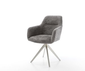 Jídelní židle Pejo-Flex bouclé šedá křížová podnož hranatá