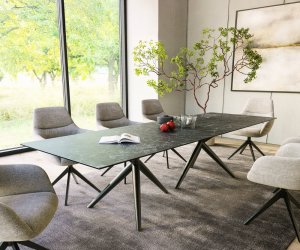 Jedálenský stôl Edge 300x100 keramický Laminam®Nero Greco antracit