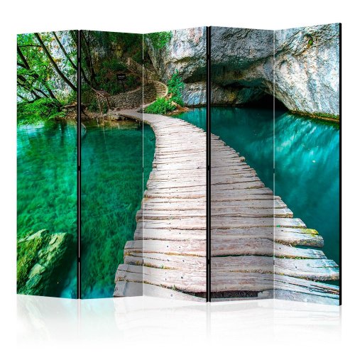 Paraván Emerald Lake Dekorhome - ROZMER: 225x172 cm (5-dielny)