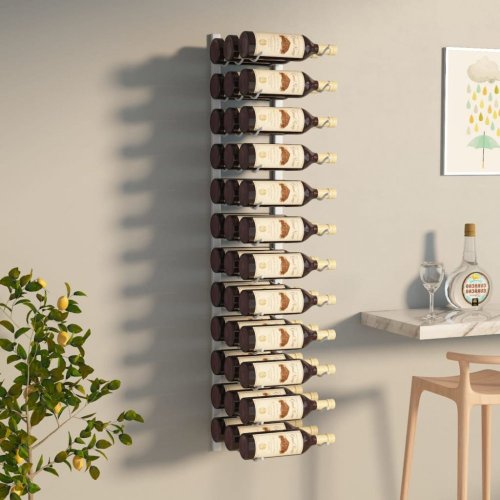 Nástěnný stojan na víno na 36 lahví Dekorhome - BAREVNÁ VARIANTA: Bílá