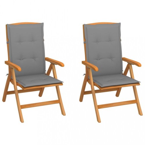 Zahradní židle 2 ks teak / látka Dekorhome