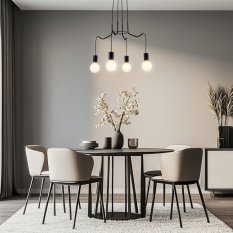 Závesná stropná lampa matná čierna 4x40W Basso