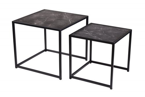 Konferenční stolek 2 ks ATALANTA Dekorhome - BAREVNÁ VARIANTA: Černý mramor