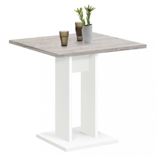 Jedálenský stôl 70 cm Dekorhome - BAREVNÁ VARIANTA: Biela / dub