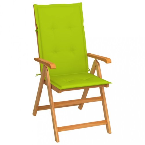 Skládací zahradní židle s poduškami teak / látka Dekorhome - BAREVNÁ VARIANTA: Šedá