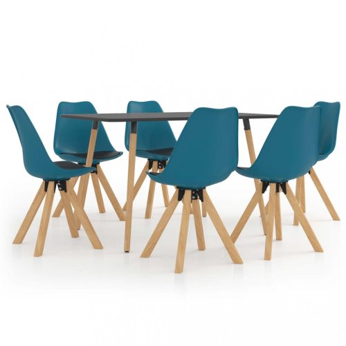 Jídelní set 6+1 buk / umělá kůže / plast Dekorhome