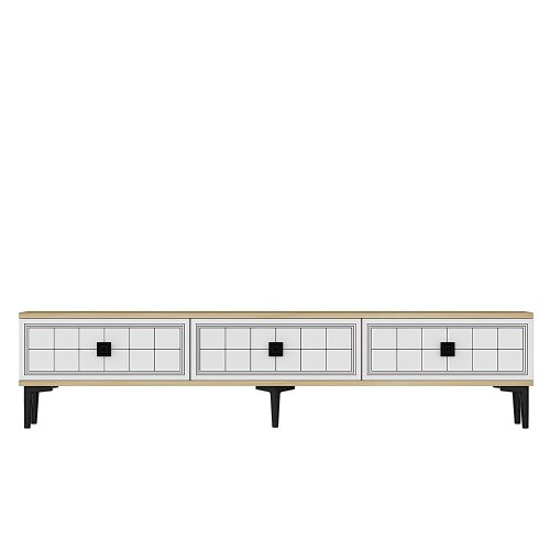 TV stolek Yuka 180 - Sapphire Oak, White