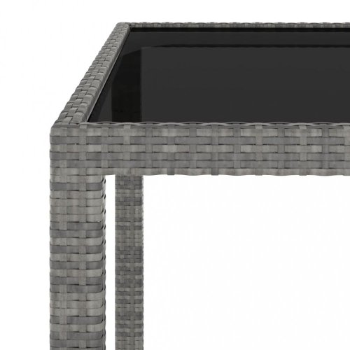 Zahradní stolek šedý 90 x 90 x 75 cm polyratan