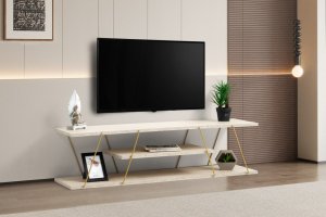 TV stolek Canaz - Gold, Travertine