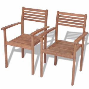Vonkajšie stohovateľné stoličky 2 ks teak