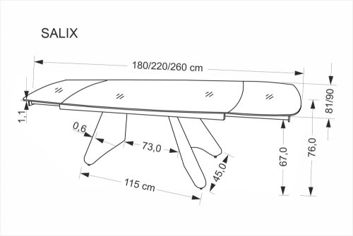 Rozkladací jedálenský stôl SALIX