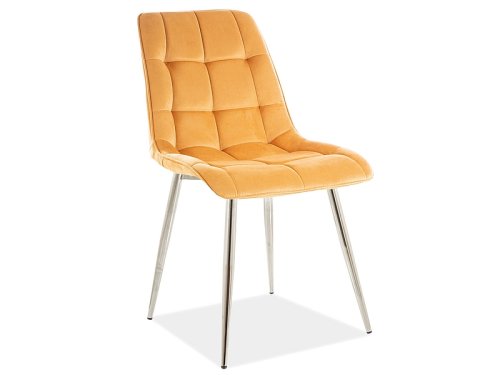 Jídelní židle CHIC VELVET stříbrná - BAREVNÁ VARIANTA: Žlutá