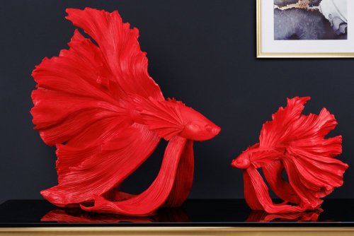 Dekoračná socha rybka TEJE 65 cm Dekorhome - BAREVNÁ VARIANTA: Červená