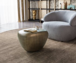 Konferenčný stolík Caramia 65x55 cm metalická zlatá