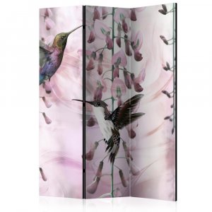 Paraván - Flying Hummingbirds (Pink) [Room Dividers]
