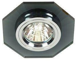 Stropné svietidlo MR16 ss-14 chróm/čierna MR16 chróm šesťuholníkové čierne sklo