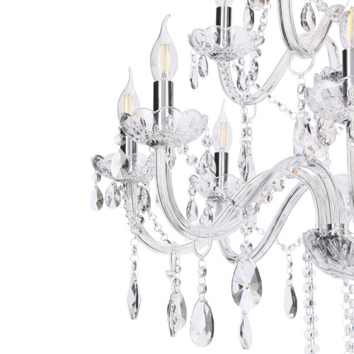 Závěsná lampa Cristallo chrom 12x40W E14 transparentní