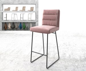Barová židle Pela-Flex Velvet Rosé Kovový rám s ližinami