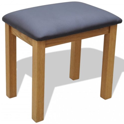 Toaletní stolek s taburetem dub / černá Dekorhome