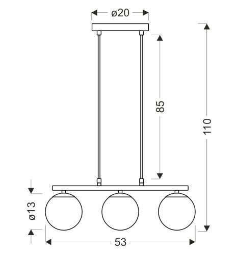 Drevená závesná lampa Carrine 3x40W E14 biele tienidlo