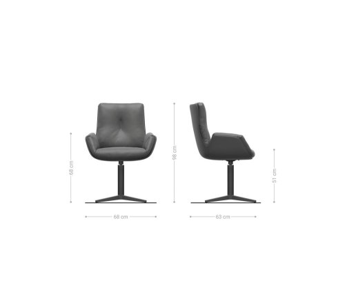 Otočná jedálenská stolička Clea-Flex zmiešané materiály čierna