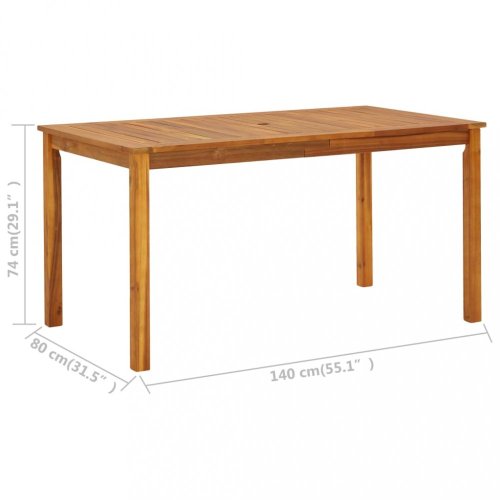 Zahradní stůl 140 x 80 x 74 cm masivní akáciové dřevo