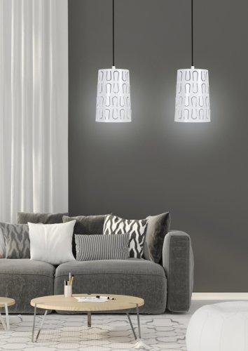 Závěsná lampa 2xE27 48cm bílá VISTA