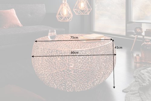 Konferenční stolek ESUS 80 cm Dekorhome - BAREVNÁ VARIANTA: Stříbrná