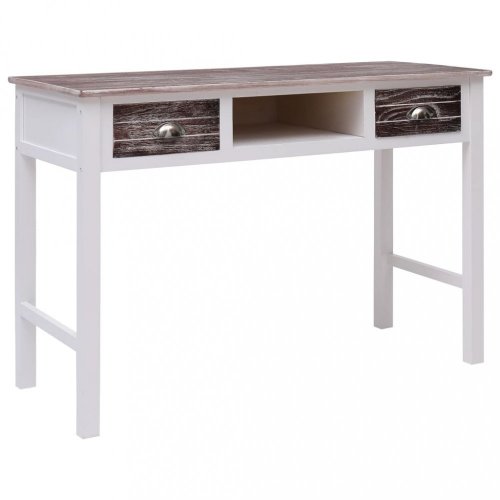 Písací stôl s 2 zásuvkami masívne drevo Dekorhome - BAREVNÁ VARIANTA: Biela
